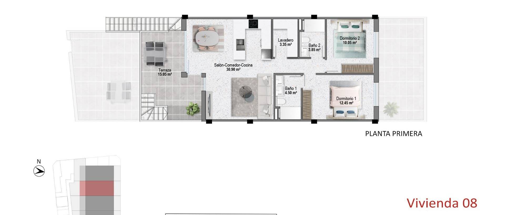 Obra Nueva - Top Floor Bungalow - Pilar de la Horadada - pueblo