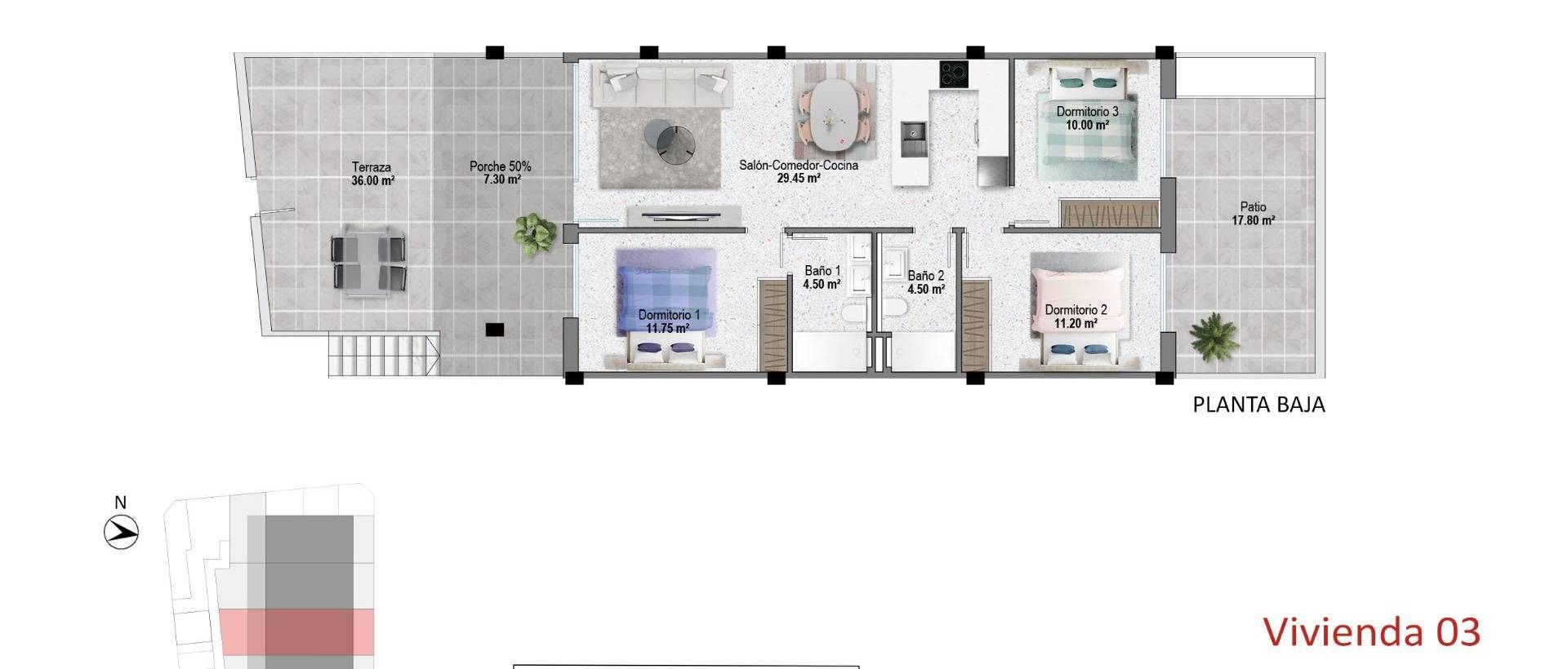 Obra Nueva - Ground Floor Bungalow - Pilar de la Horadada - pueblo