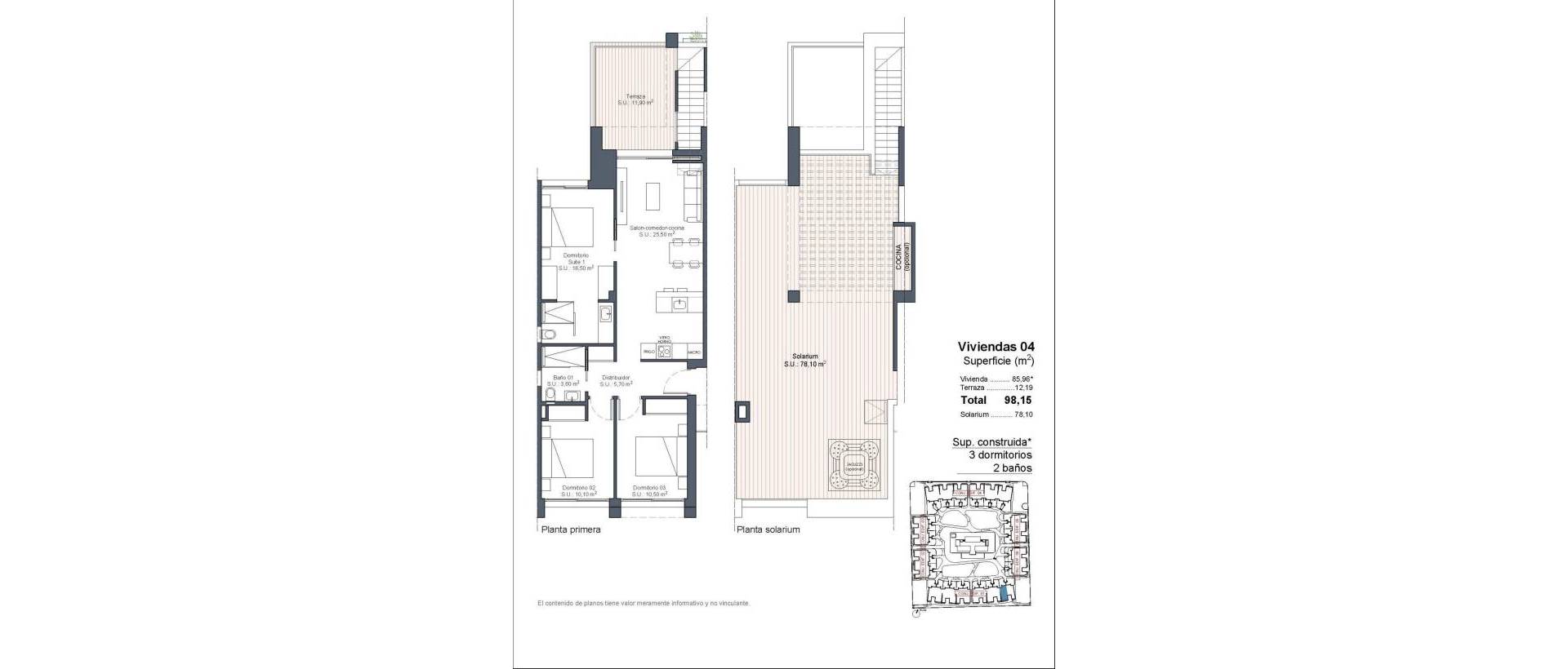 Obra Nueva - Top Floor Bungalow - Ciudad Quesada - Lo Marabu