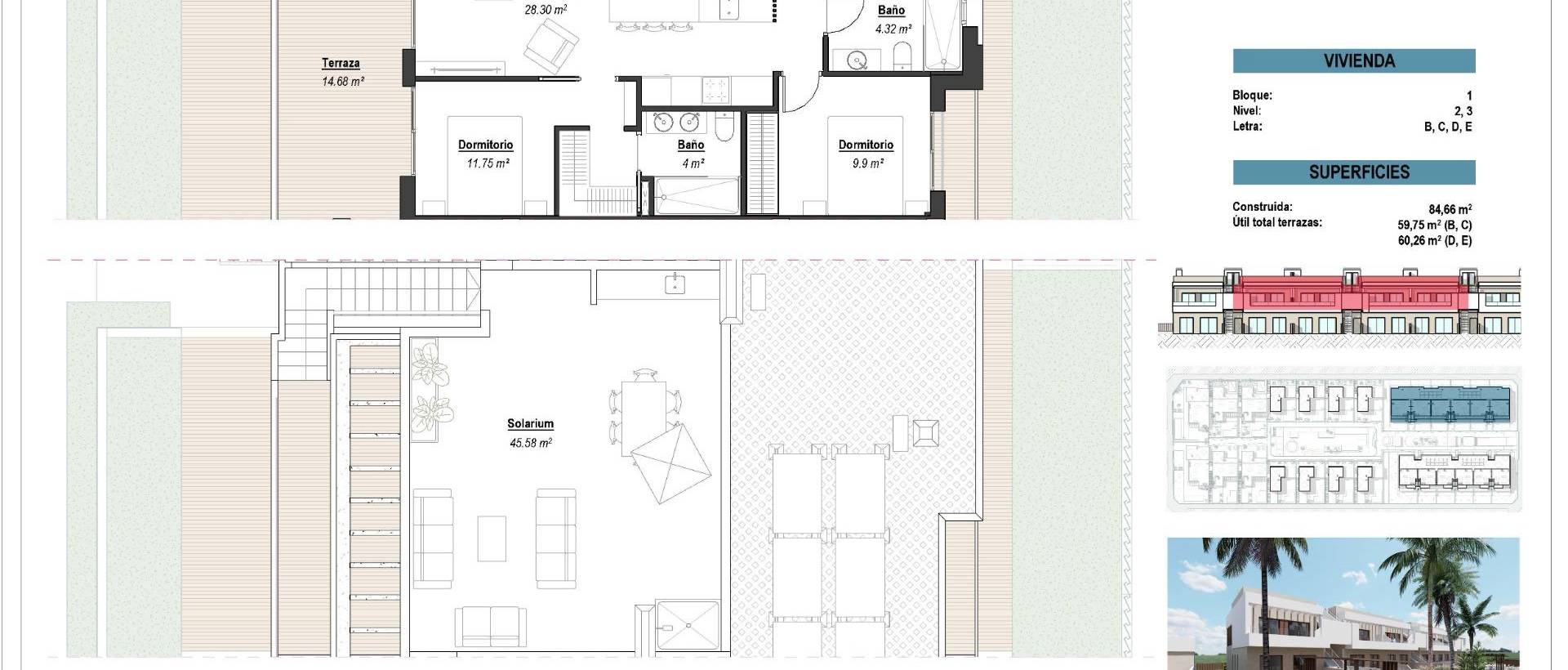 Obra Nueva - Top Floor Bungalow - Los Alcázares - Serena Golf