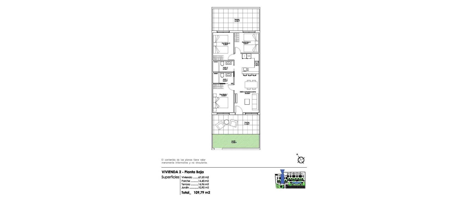 Obra Nueva - Ground Floor Bungalow - Pilar de la Horadada - Parque Ramon eugenio Escudero