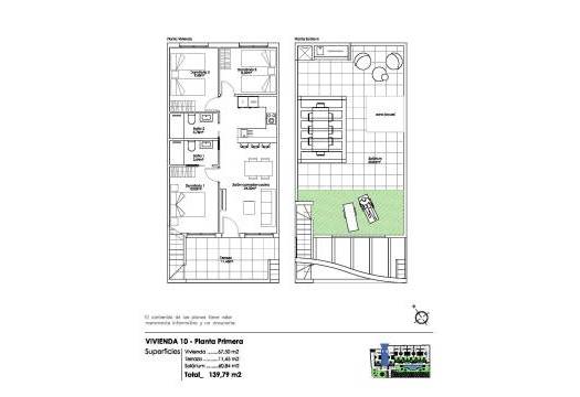 Obra Nueva - Top Floor Bungalow - Pilar de la Horadada - Parque Ramon eugenio Escudero