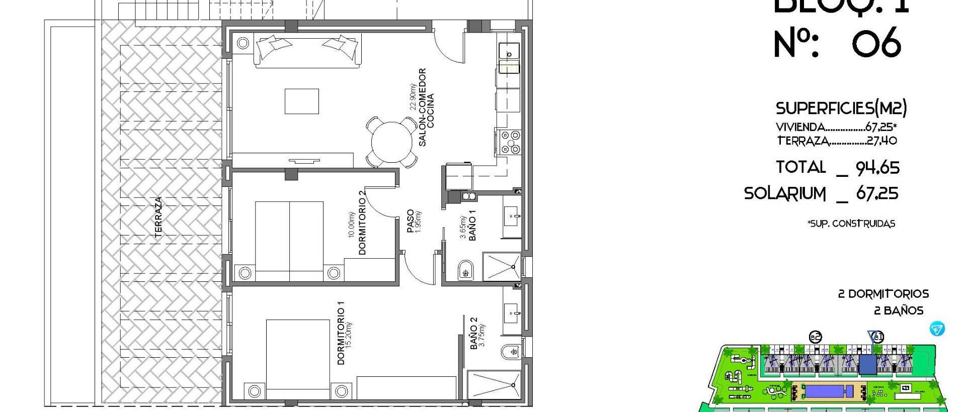 Obra Nueva - Top Floor Bungalow - Algorfa - La Florida