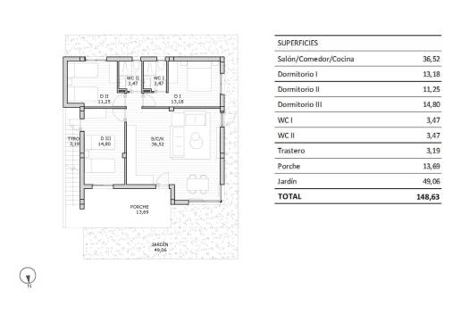 Obra Nueva - Ground Floor Bungalow - San Miguel de Salinas - Pueblo