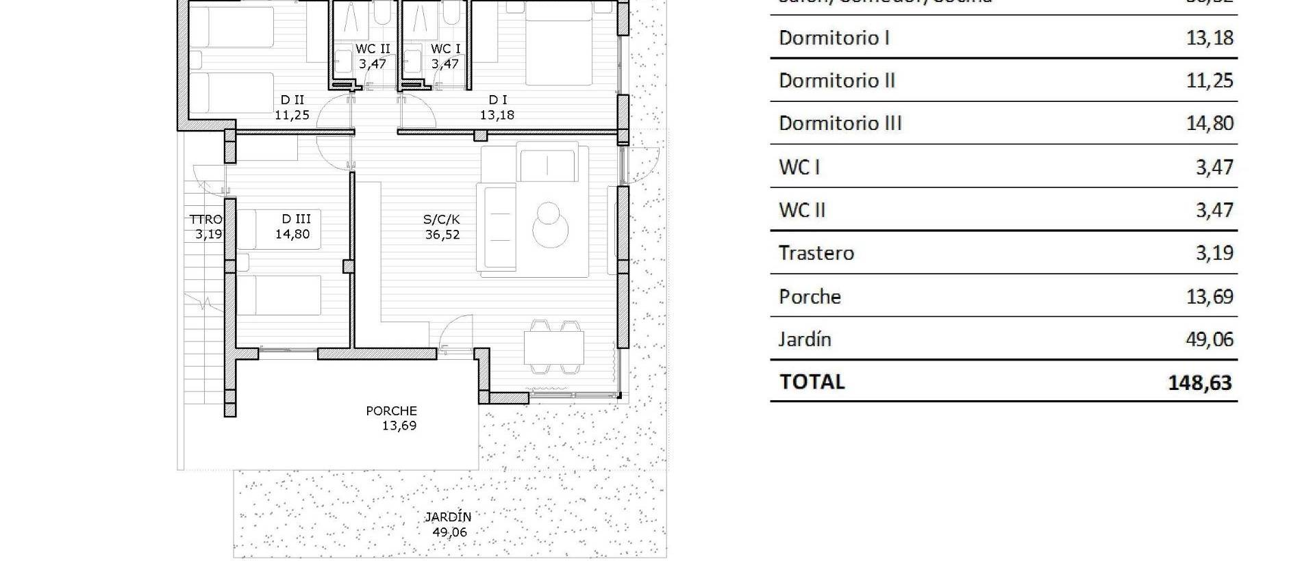 Obra Nueva - Ground Floor Bungalow - San Miguel de Salinas - Pueblo