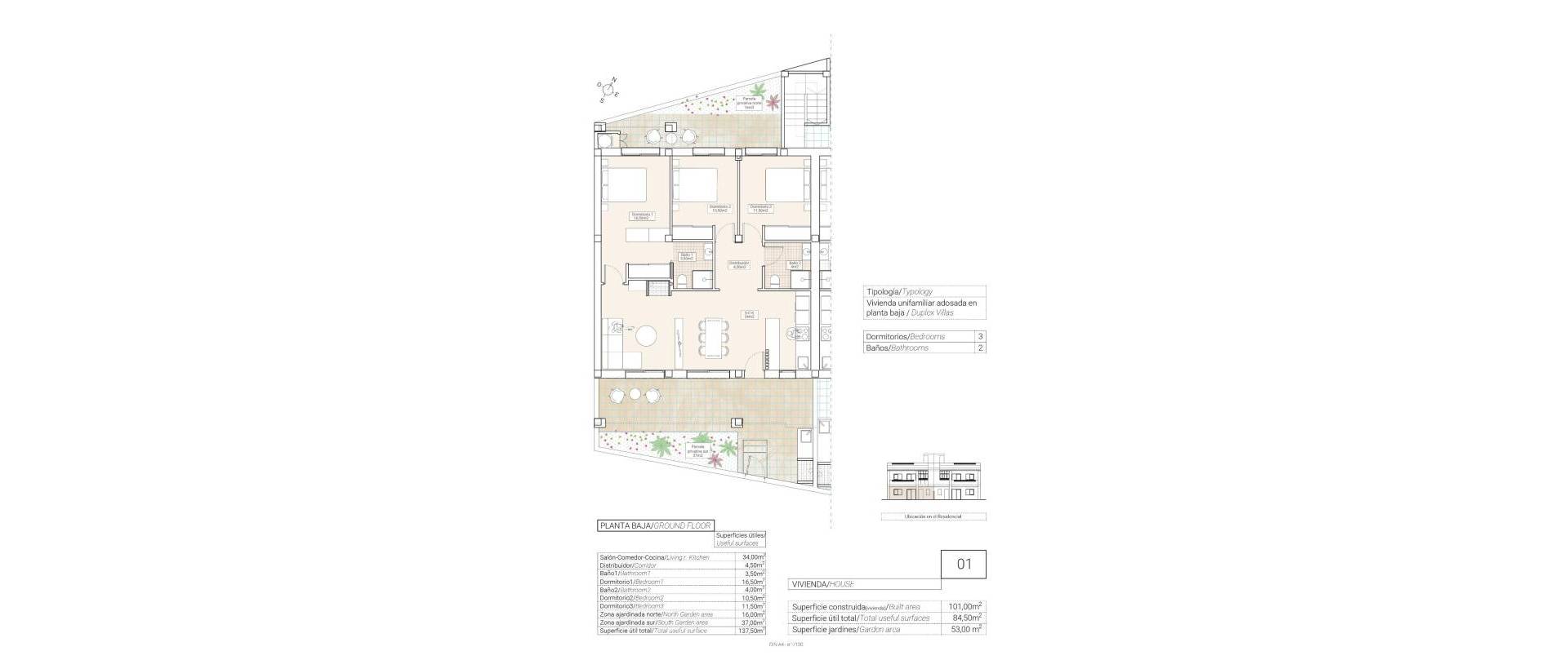 Obra Nueva - Ground Floor Bungalow - Hondon de las Nieves - El Salero
