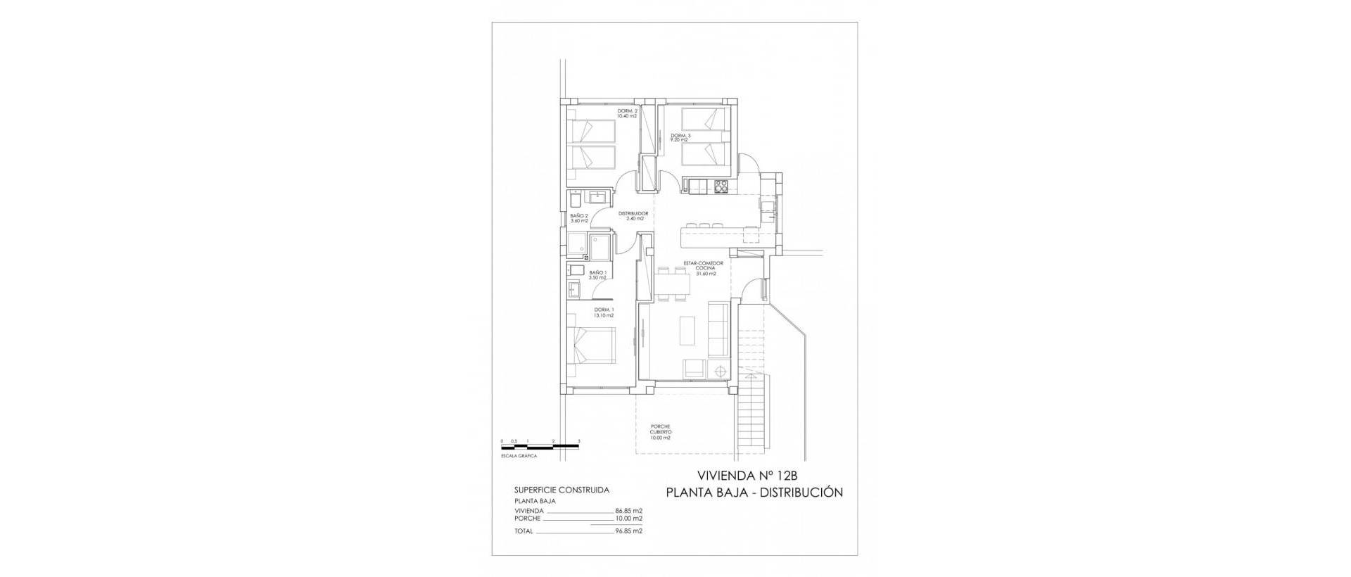 Obra Nueva - Ground Floor Bungalow - San Miguel de Salinas - VistaBella Golf